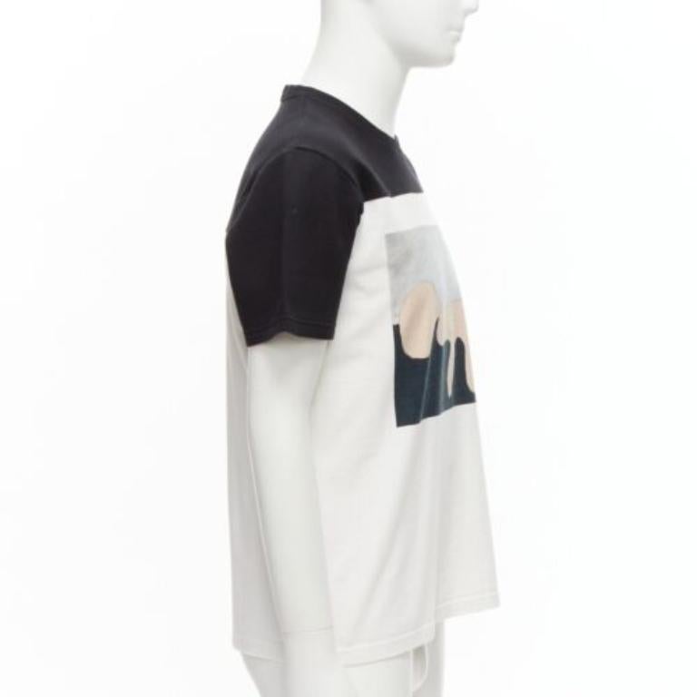 MARNI weiß schwarz Baumwolle abstrakter Portraitdruck Colorblock Boxy Top  IT48 M im Zustand „Gut“ im Angebot in Hong Kong, NT