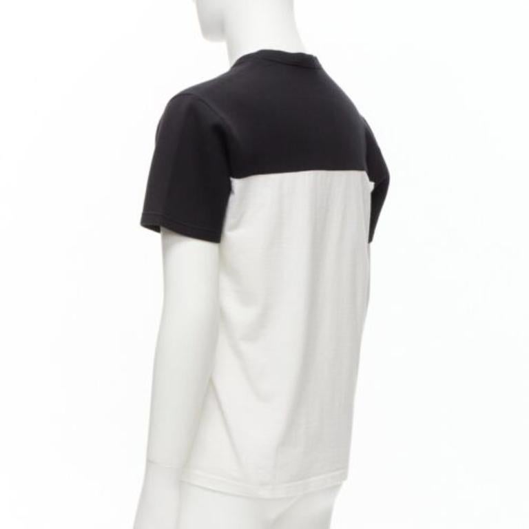 MARNI weiß schwarz Baumwolle abstrakter Portraitdruck Colorblock Boxy Top  IT48 M im Angebot 1