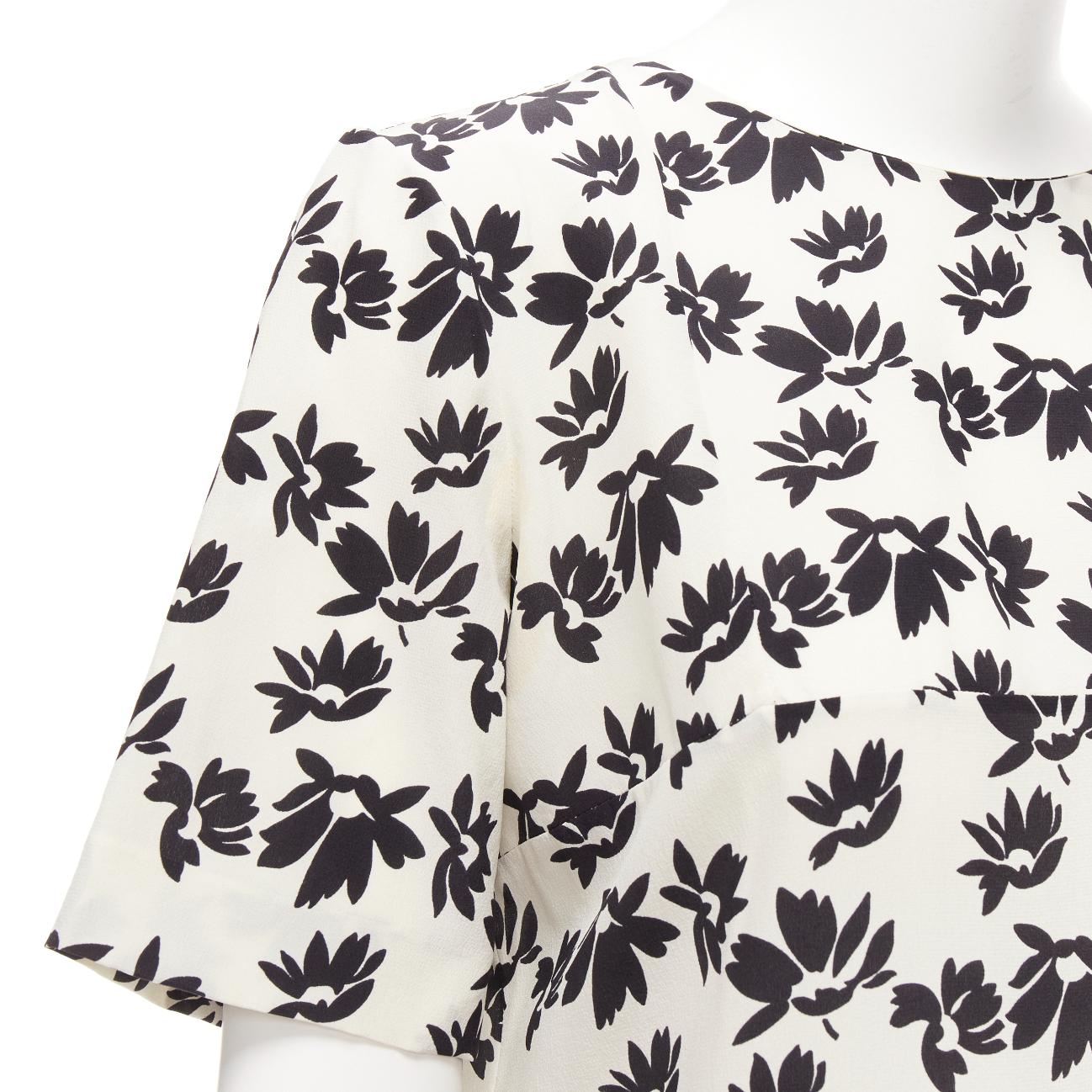 MARNI white black floral print asymmetric panel dress IT42 M
Reference: CELG/A00419
Brand: Marni
Material: Silk
Color: Black, White
Pattern: Floral
Closure: Zip
Extra Details: Back zip.
Made in: Italy

CONDITION:
Condition: Excellent, this item was