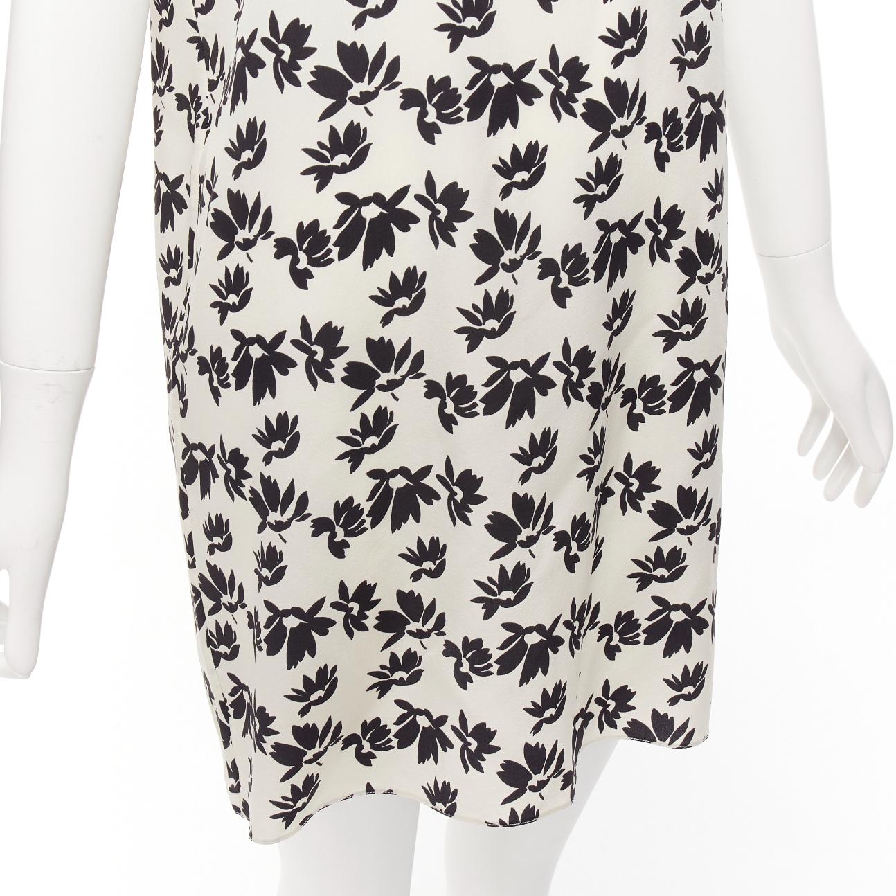 MARNI white black floral print asymmetric panel dress IT42 M For Sale 3