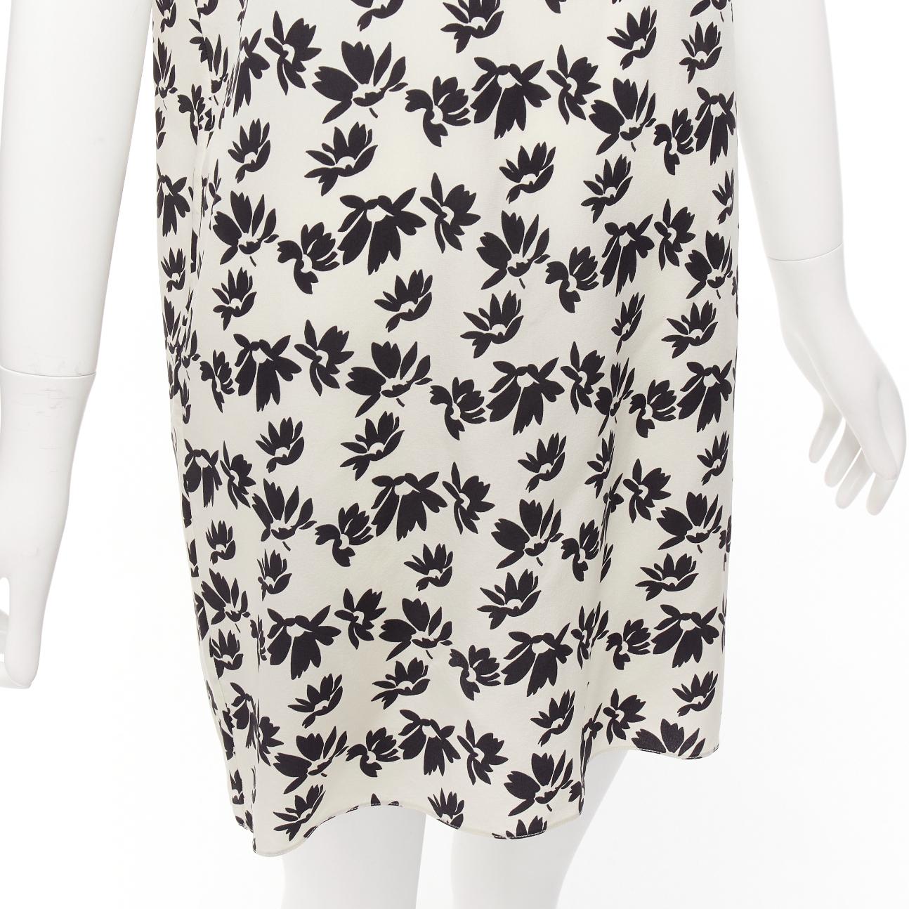 MARNI white black floral print asymmetric panel dress IT42 M For Sale 2