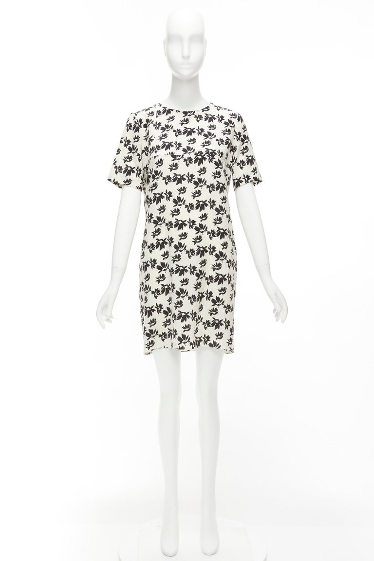 MARNI white black floral print asymmetric panel dress IT42 M For Sale at  1stDibs