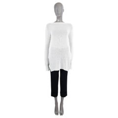 MARNI white cotton 2021 RIP DETAILS SHEER LONG Sweater 44 L