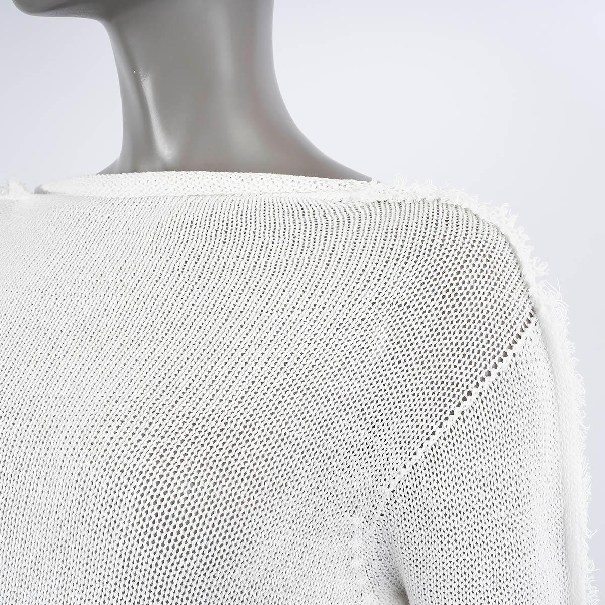 MARNI white cotton 2021 RIP DETAILS SHEER LONG Sweater 44 L For Sale 1