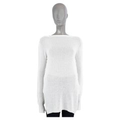 MARNI Weißer Baumwollpullover 2021 RIP DETAILS SHEER Langer Pullover 44 L