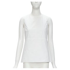 MARNI white cotton contour bust seam sleeveless vest IT38 XS
