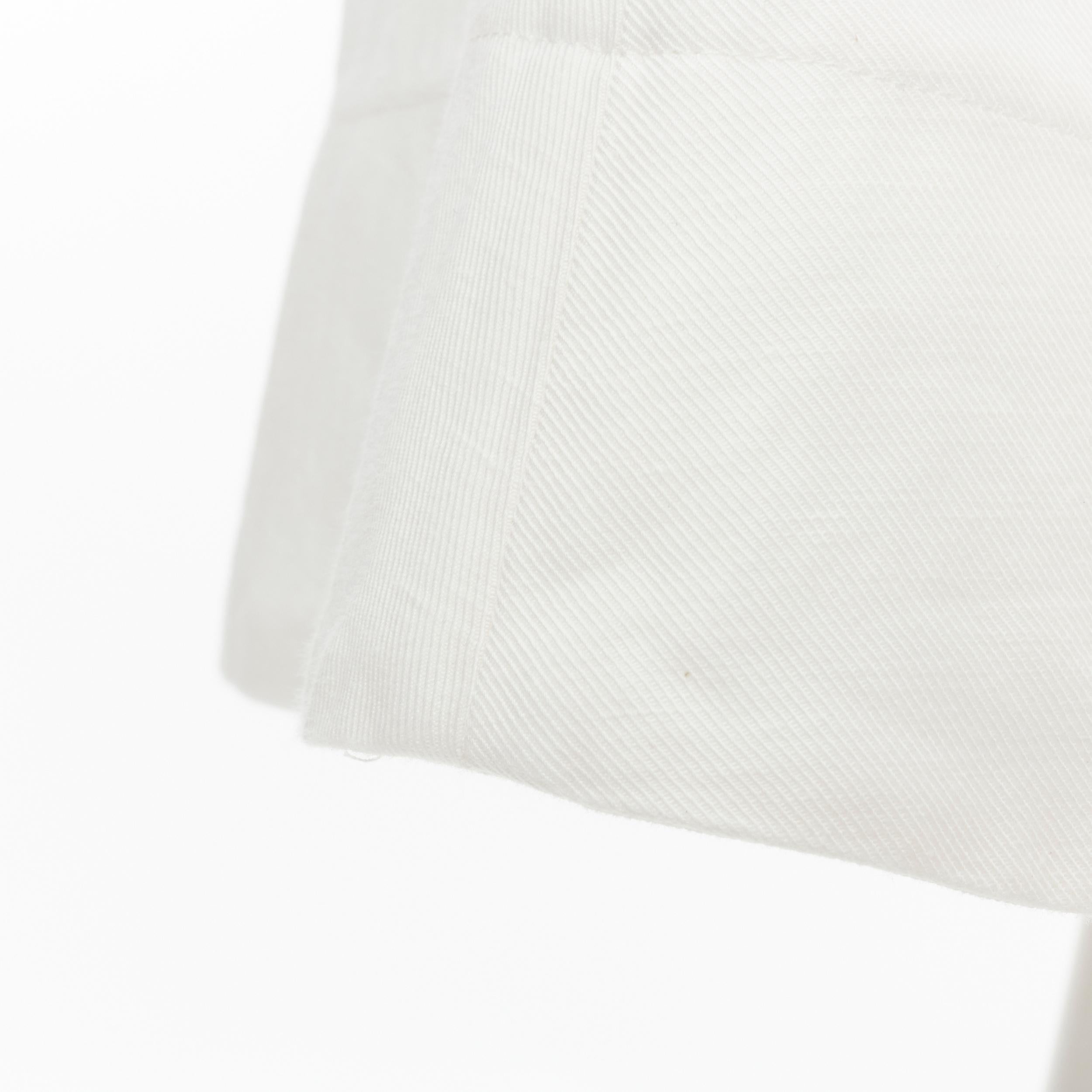 MARNI - Jupe plissée évasée à ourlet asymétrique en coton blanc et lin IT42 S en vente 6