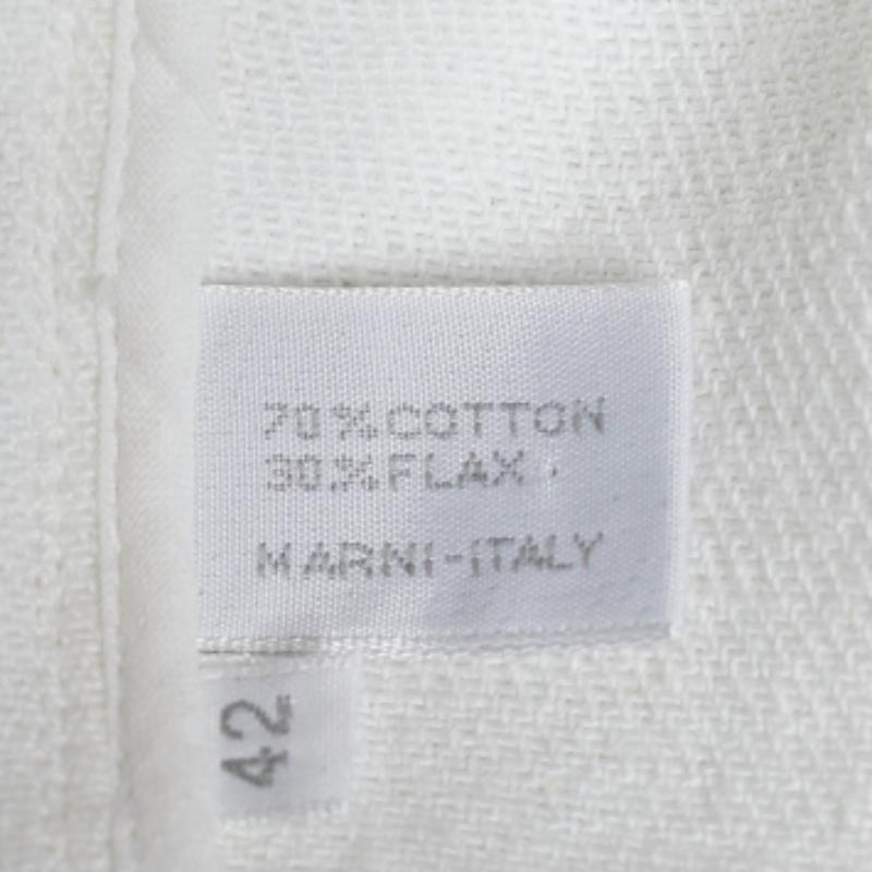 Donna Marni - Giacca in cotone e lino a contrasto con dettaglio bottoni M. in vendita