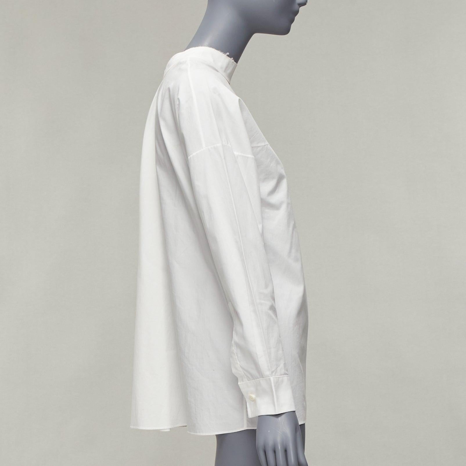 MARNI white cotton minimal front gold hook back panelled white shirt In Good Condition For Sale In Hong Kong, NT