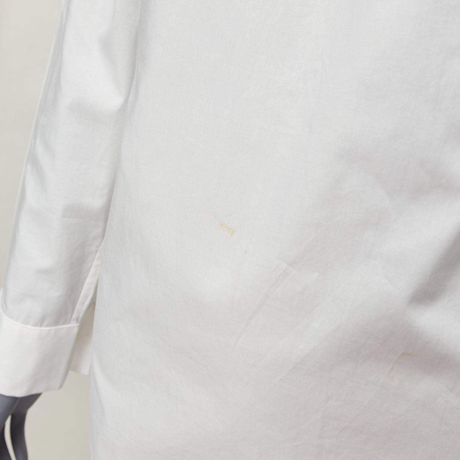 MARNI white cotton minimal front gold hook back panelled white shirt For Sale 3