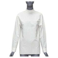 MARNI white cotton minimal front gold hook back panelled white shirt