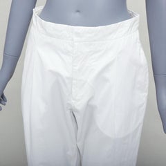 MARNI Weiße Hose mit plissierter Vorderseite und hoher Taille aus Baumwollfalten IT38 XS