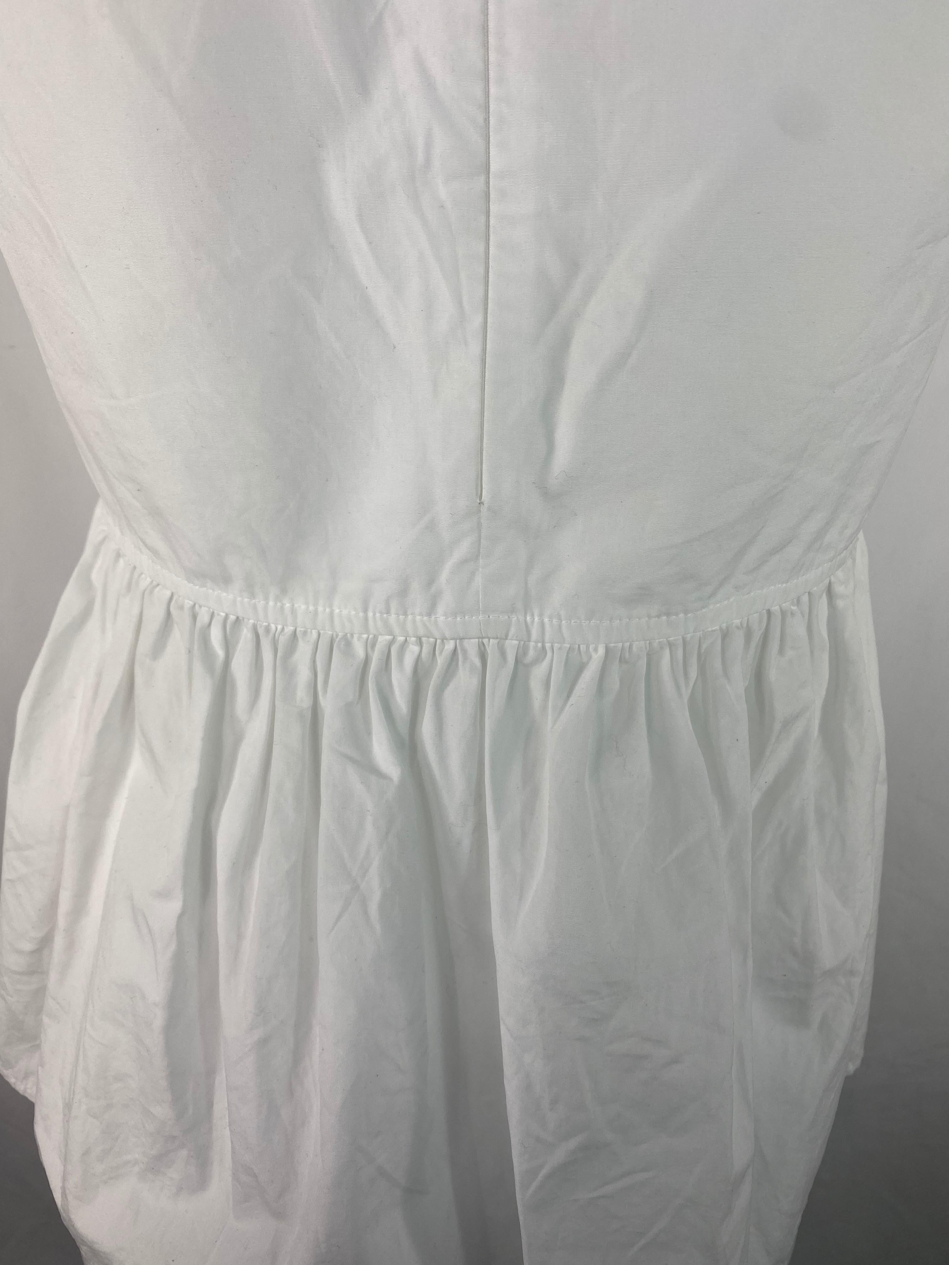 Gray MARNI  White Cotton Top Blouse, Size 40 For Sale