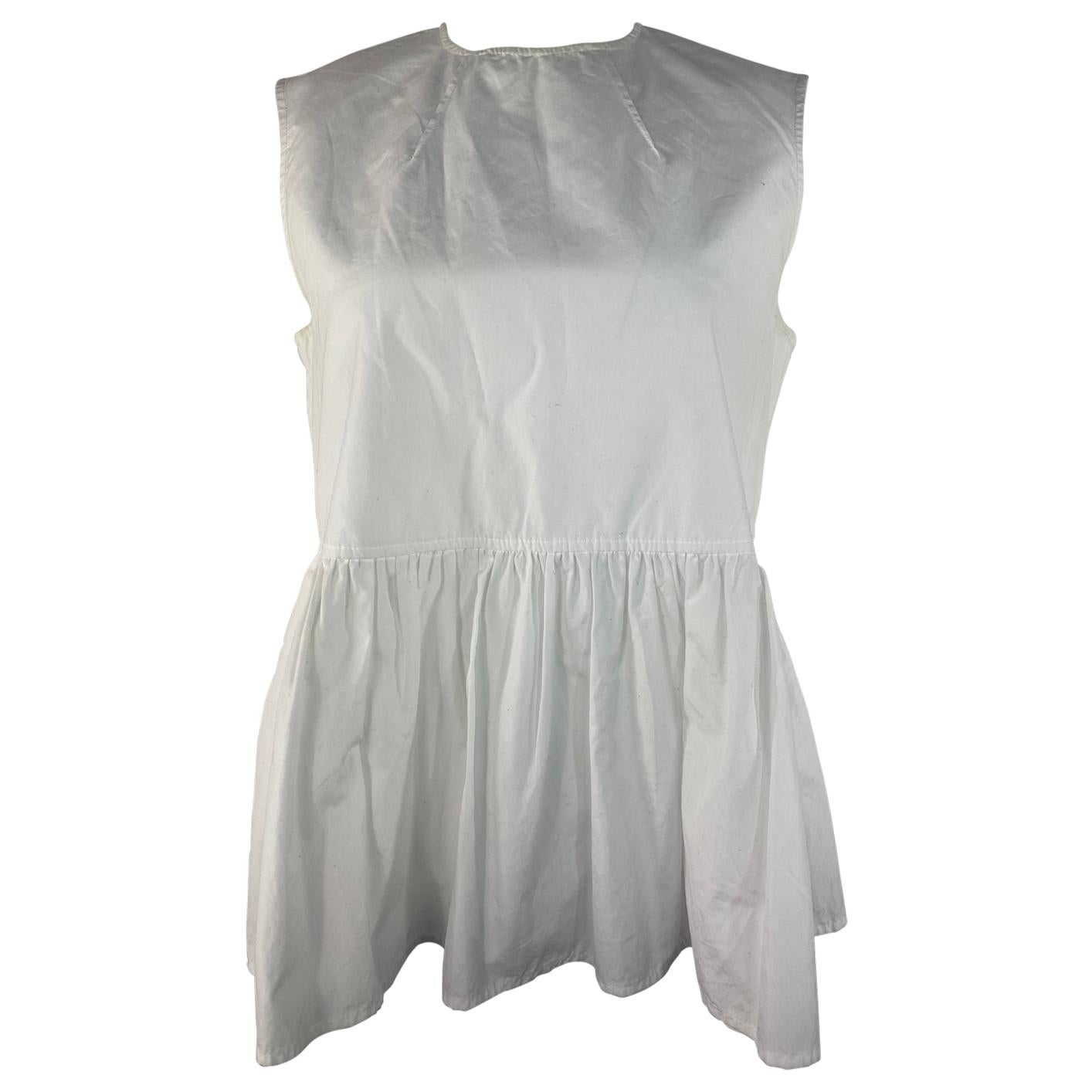 MARNI  White Cotton Top Blouse, Size 40 For Sale