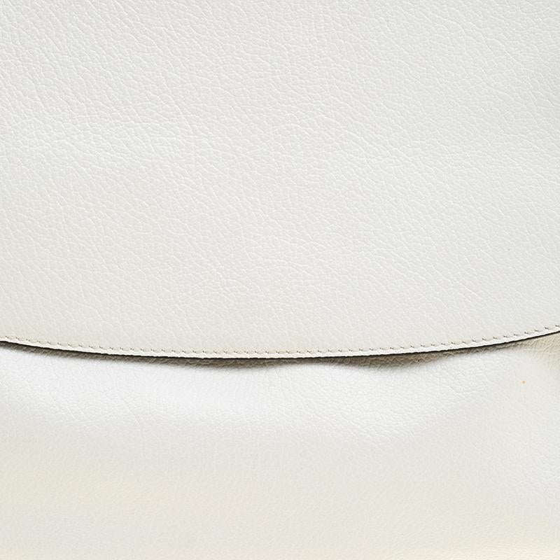 Marni White Leather Flap Shoulder Bag In Good Condition In Dubai, Al Qouz 2