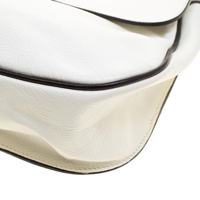 Marni White Leather Flap Shoulder Bag 1