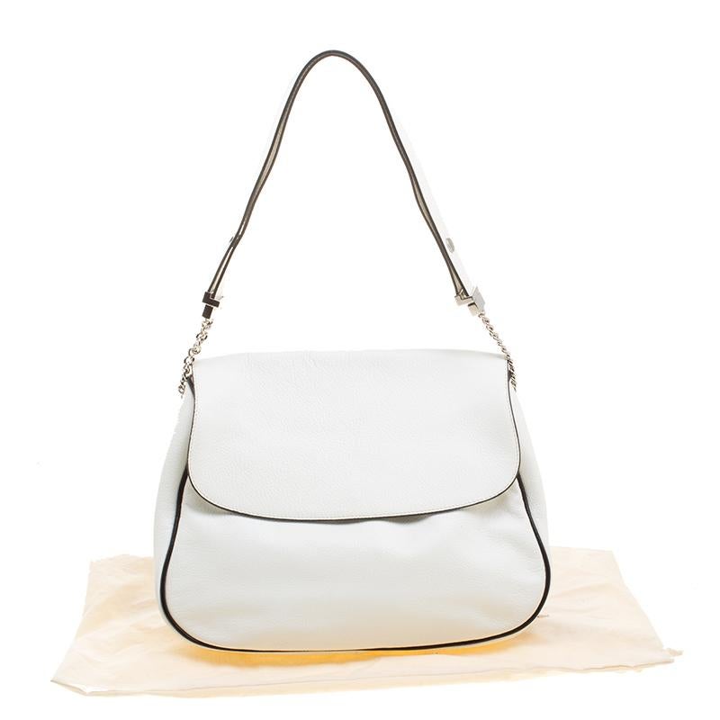 Marni White Leather Flap Shoulder Bag 3