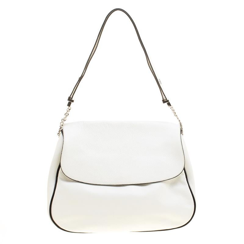 Marni White Leather Flap Shoulder Bag