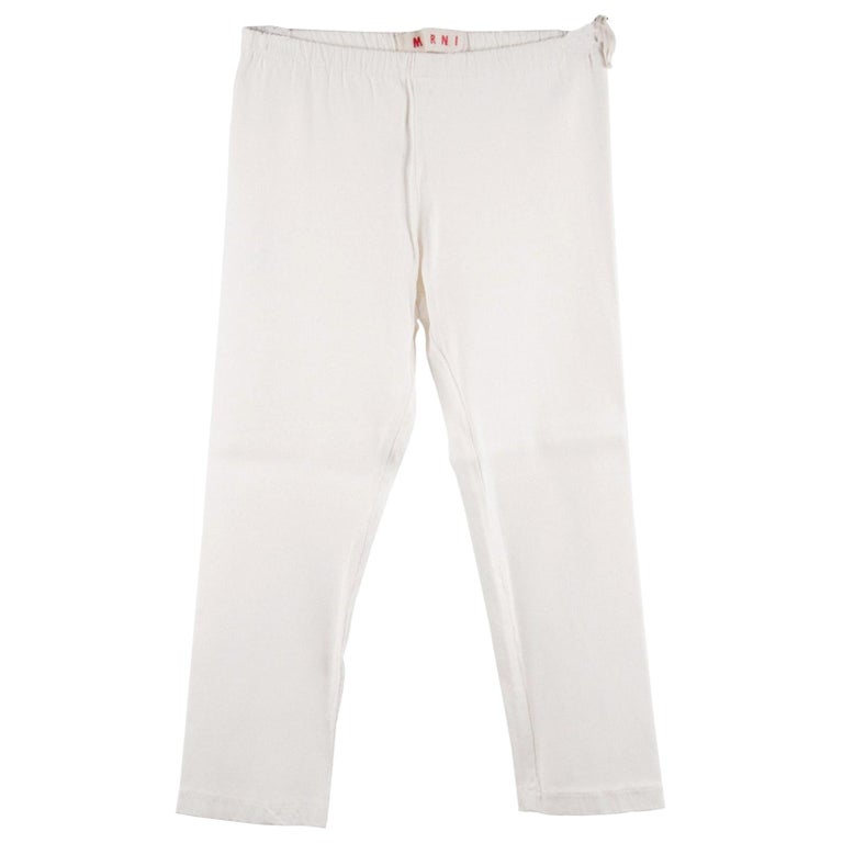 Marni White Stretch Jersey Copeed Leggings Pants Size 42 For Sale at ...