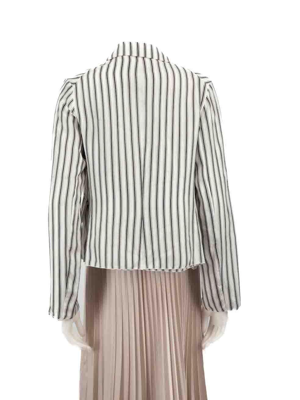 Marni White Stripe Pattern Jacket Size S In Excellent Condition For Sale In London, GB