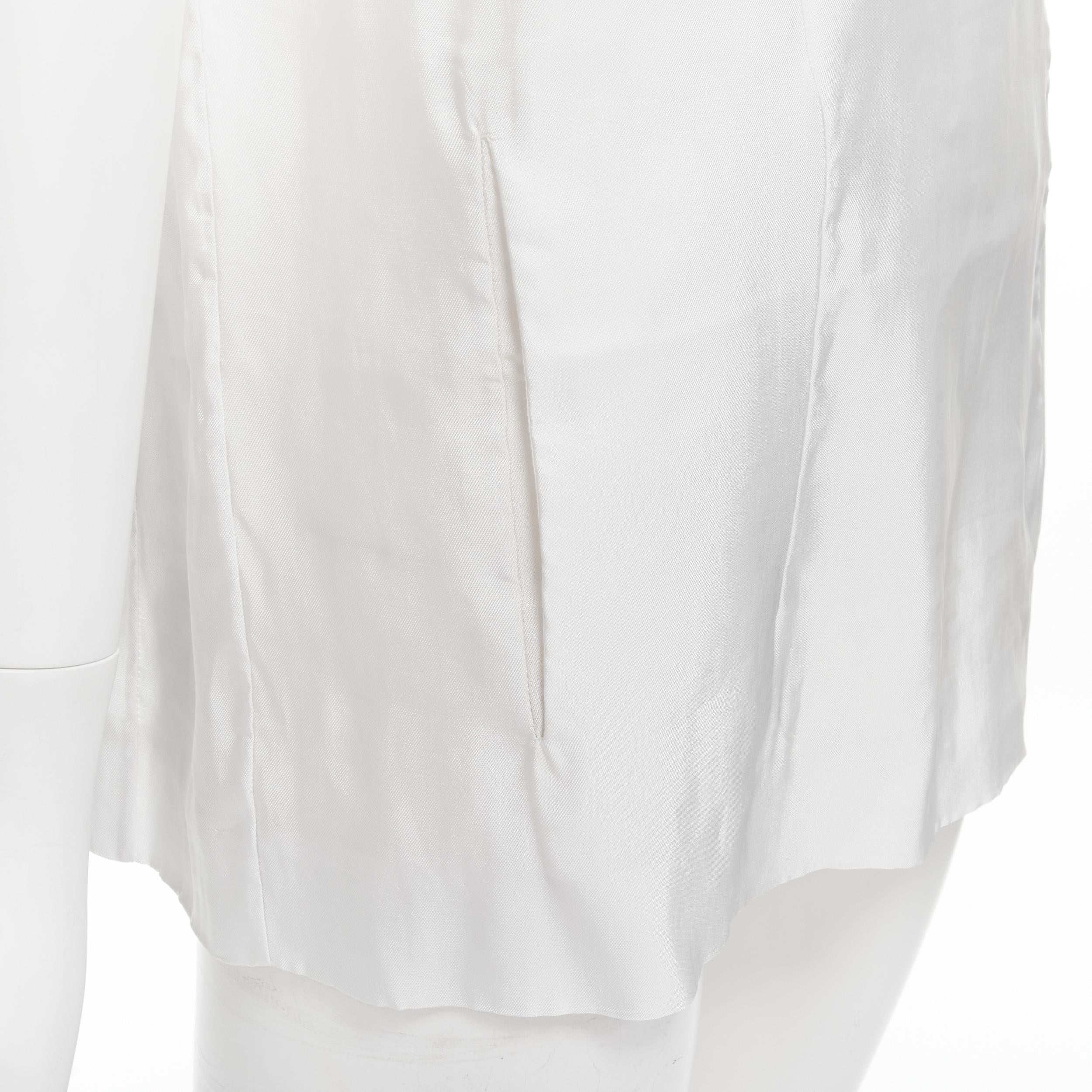 MARNI white viscose cowl neck curved seam slit pocket top IT38 XS For Sale 6