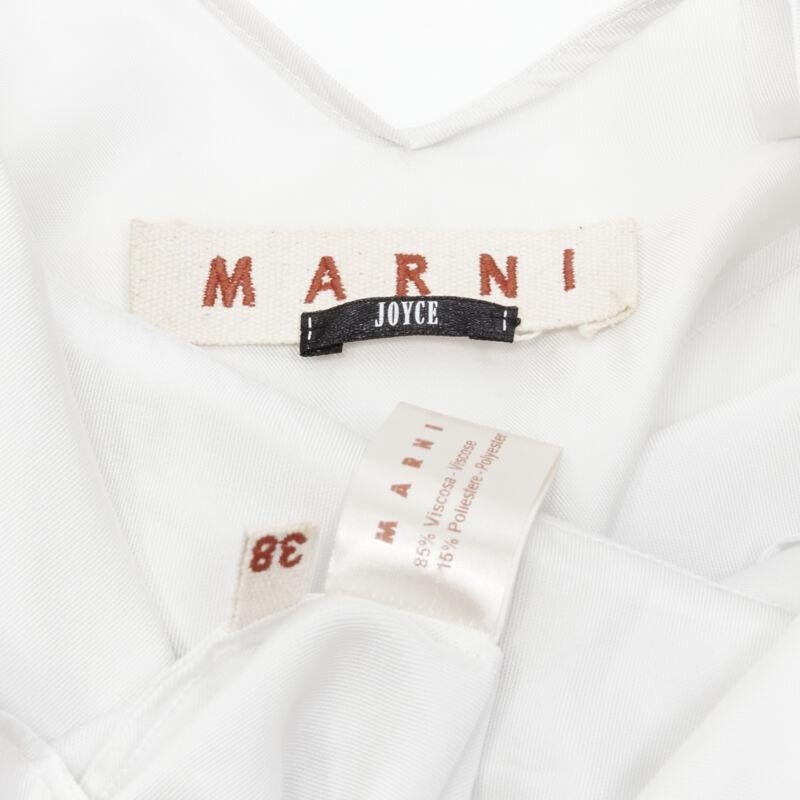 MARNI white viscose cowl neck curved seam slit pocket top IT38 XS For Sale 7