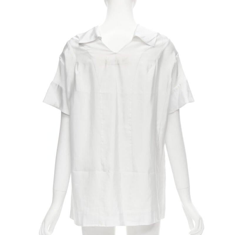 Women's MARNI white viscose cowl neck curved seam slit pocket top IT38 XS For Sale
