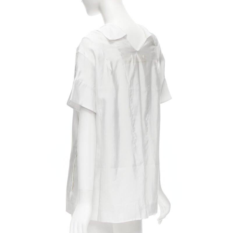 MARNI white viscose cowl neck curved seam slit pocket top IT38 XS For Sale 1
