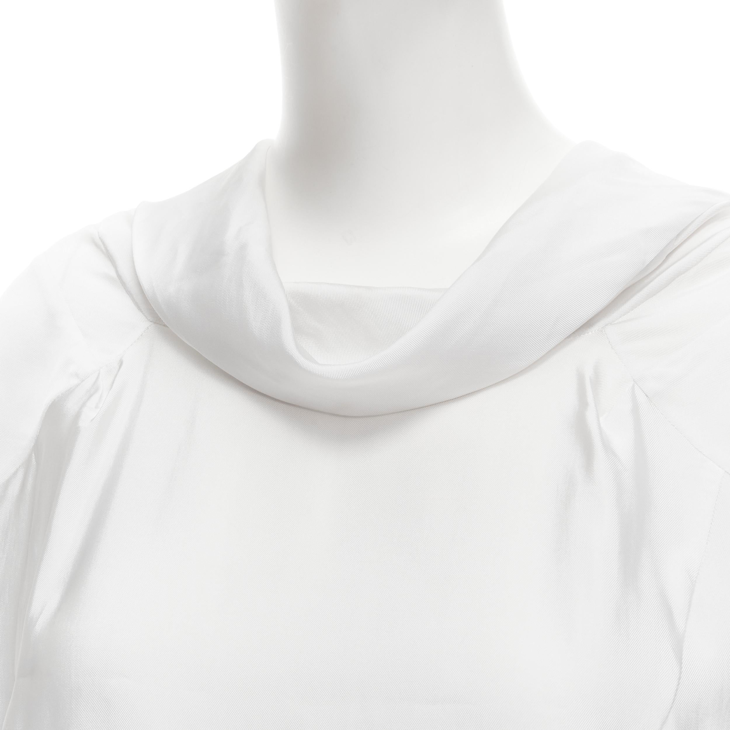 MARNI white viscose cowl neck curved seam slit pocket top IT38 XS For Sale 2