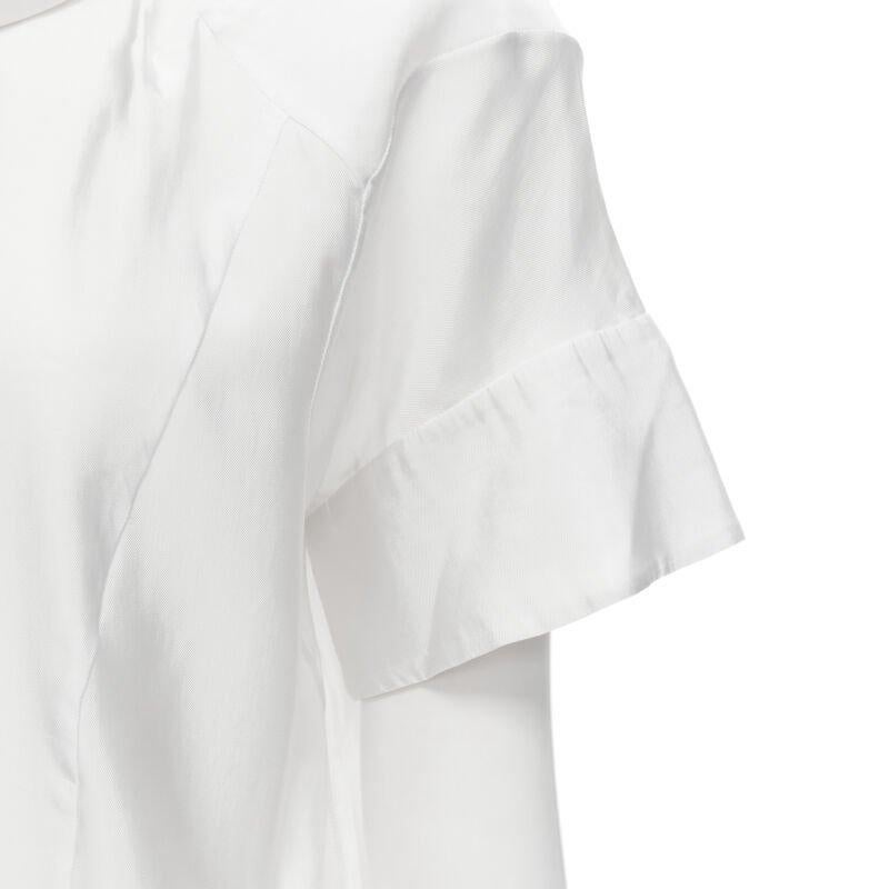 MARNI white viscose cowl neck curved seam slit pocket top IT38 XS For Sale 3