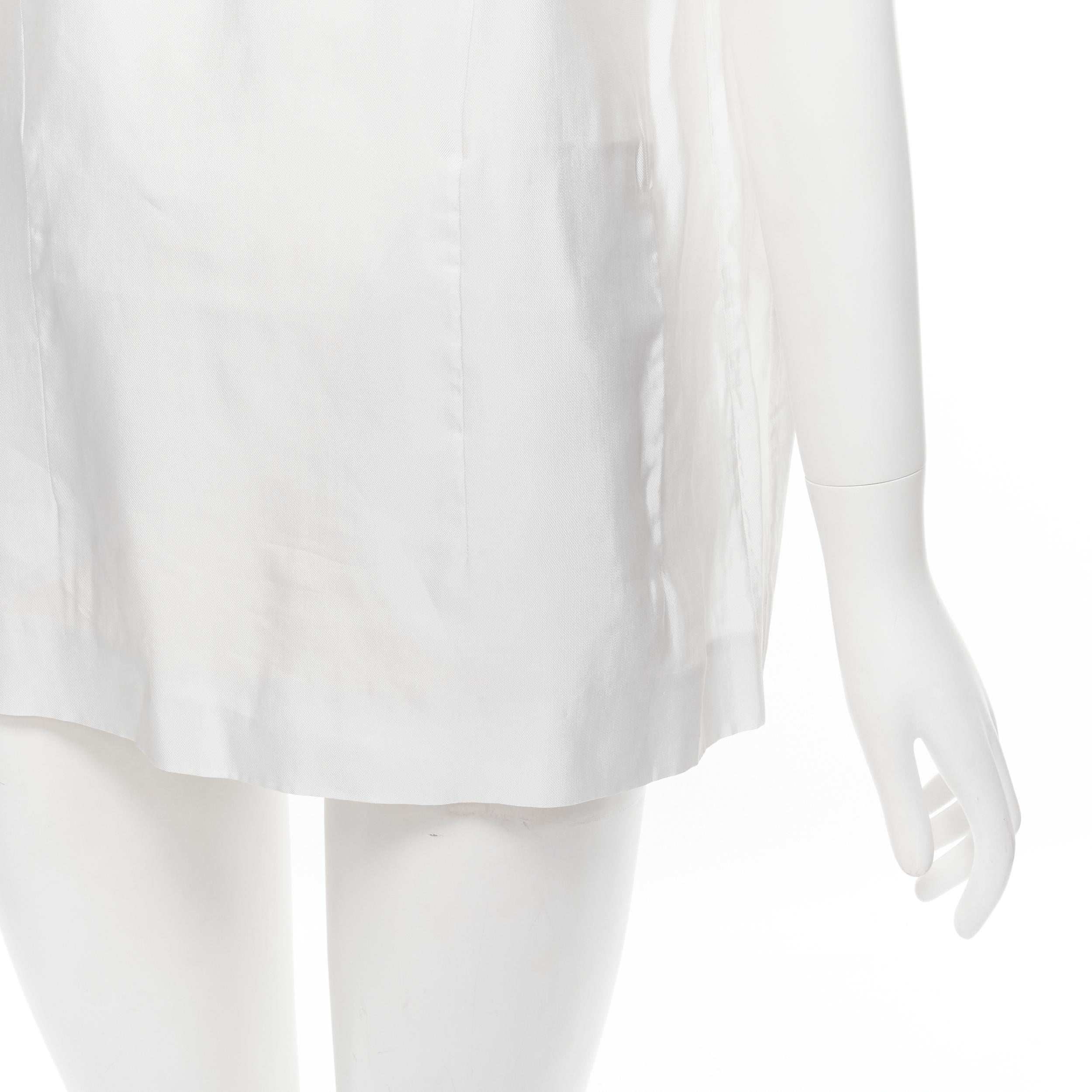 MARNI white viscose cowl neck curved seam slit pocket top IT38 XS For Sale 4