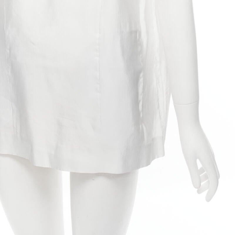 MARNI white viscose cowl neck curved seam slit pocket top IT38 XS For Sale 4