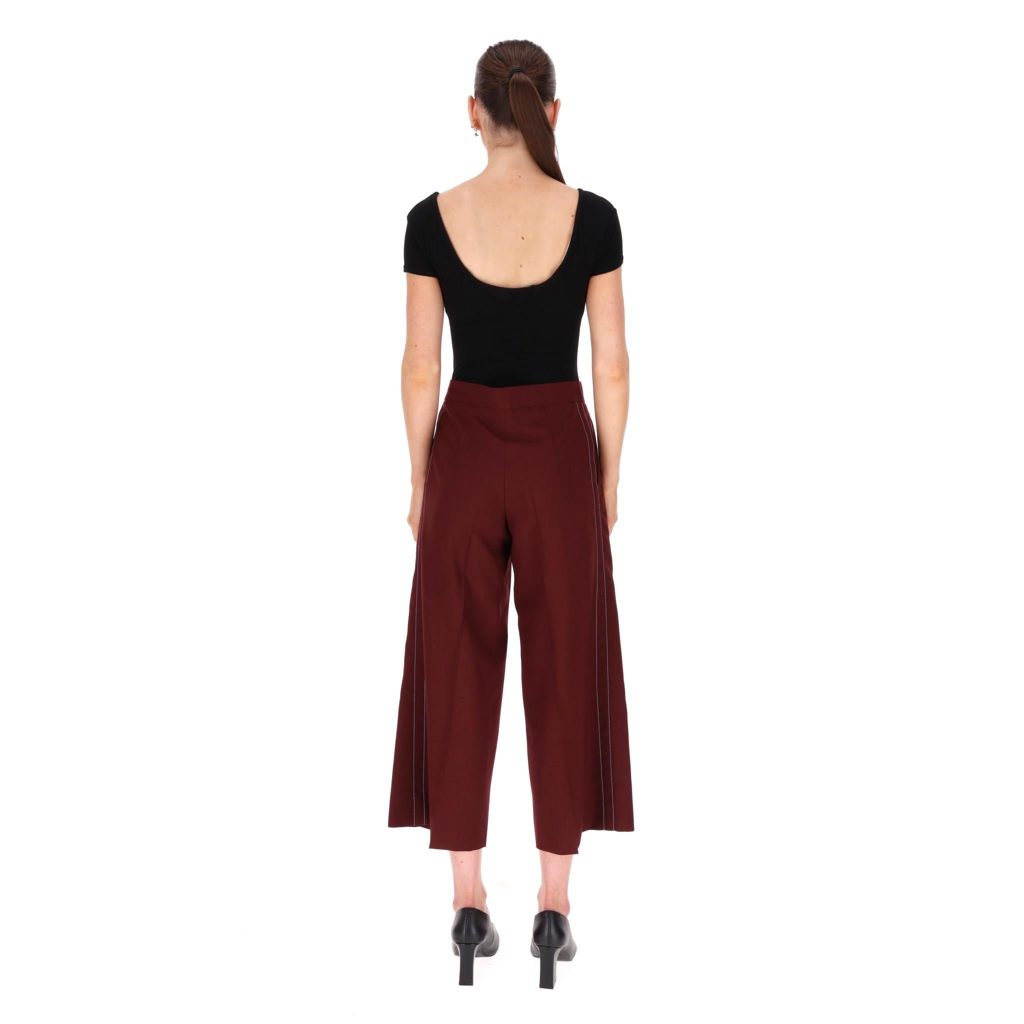 Marni Wide-Leg Cropped Wool Trousers In Excellent Condition In London, GB