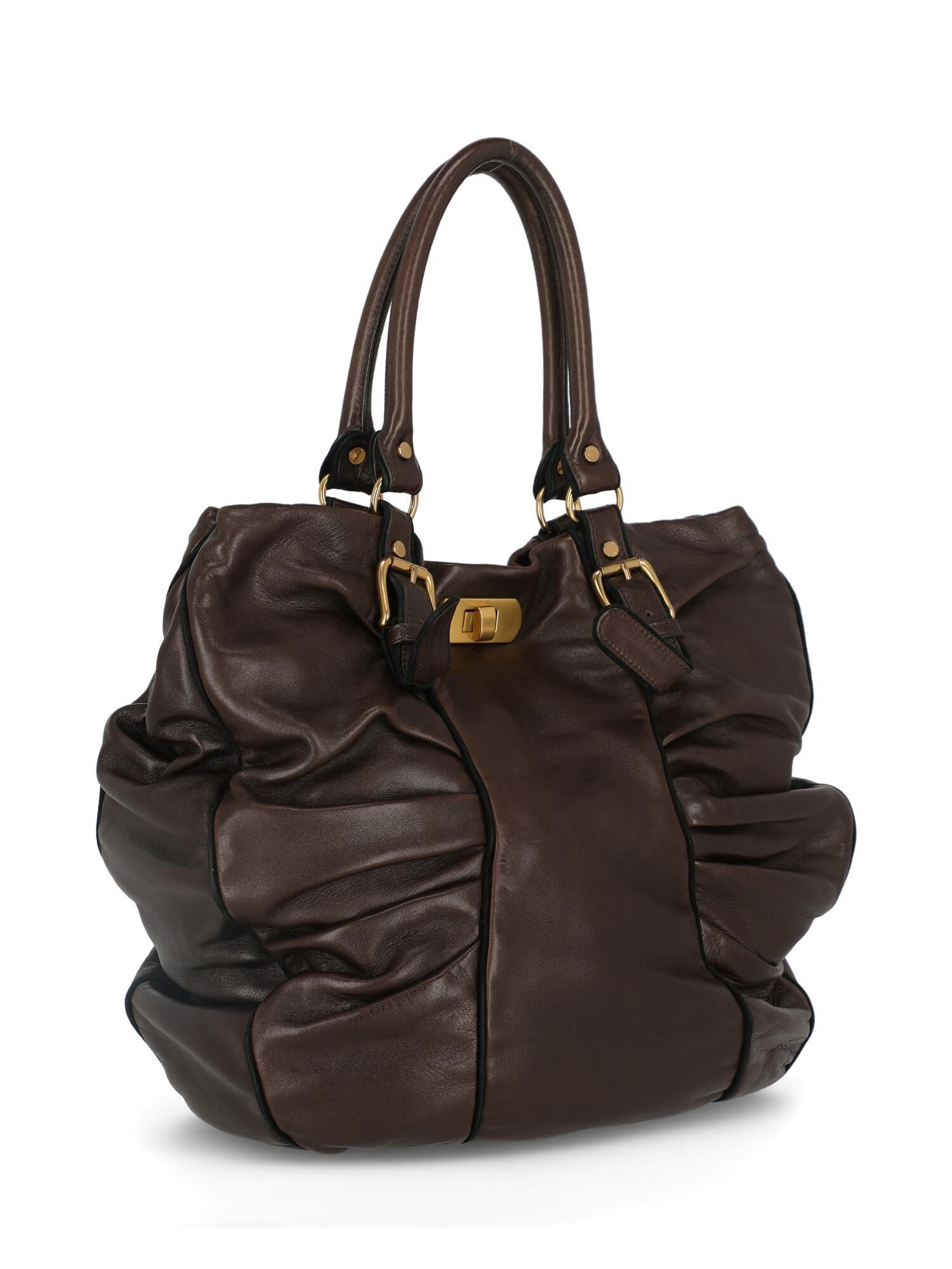 Black Marni Woman Handbag Brown Leather For Sale