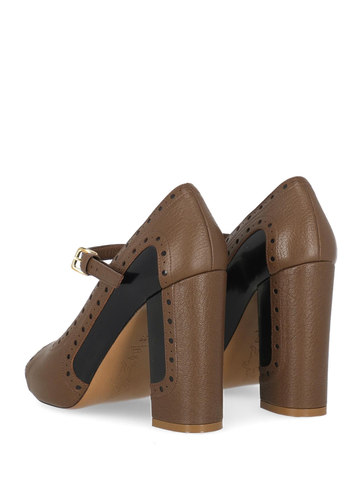 Black Marni Woman Pumps Brown Leather IT 36 For Sale