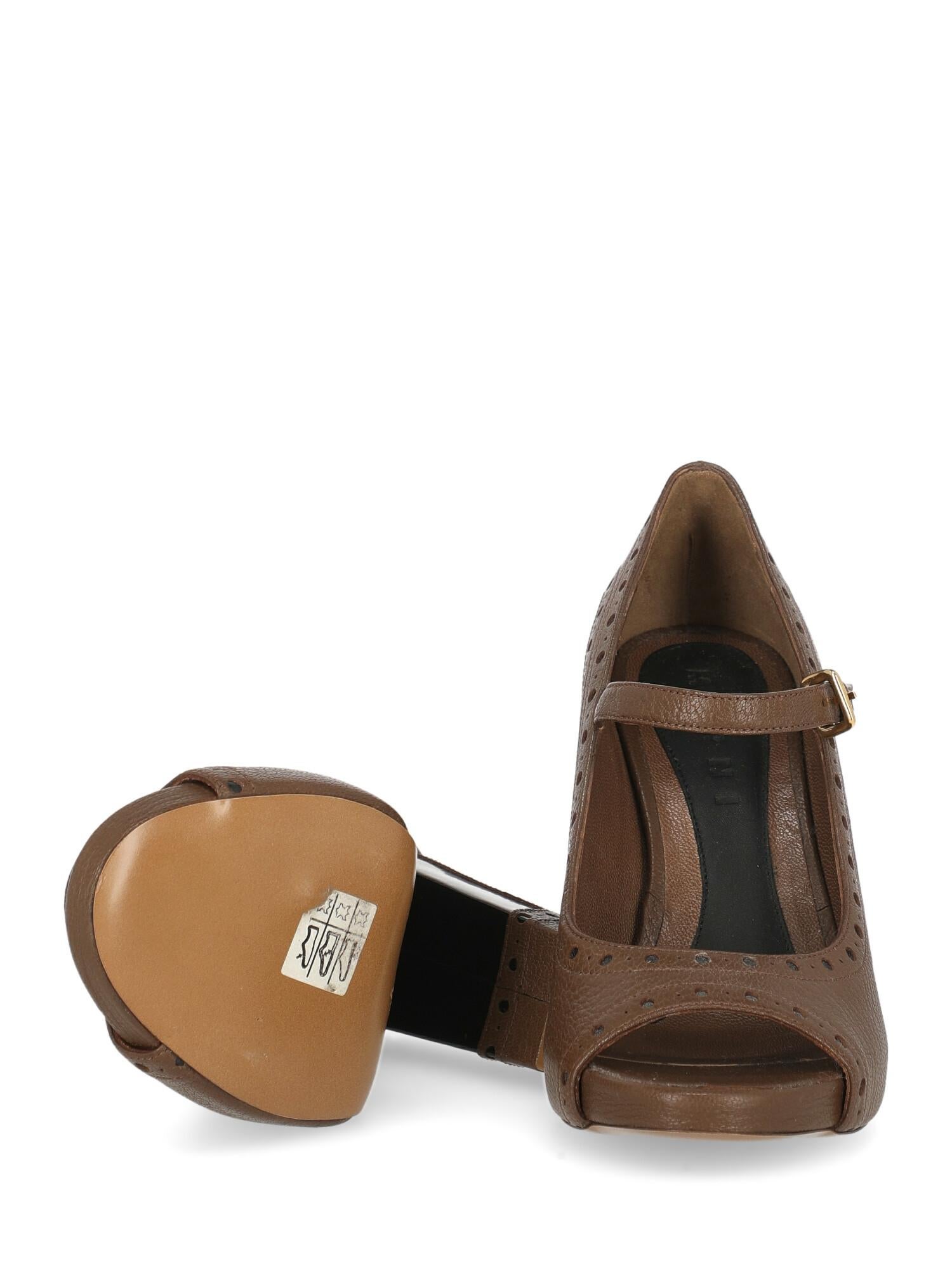 Women's Marni Woman Pumps Brown Leather IT 36 For Sale