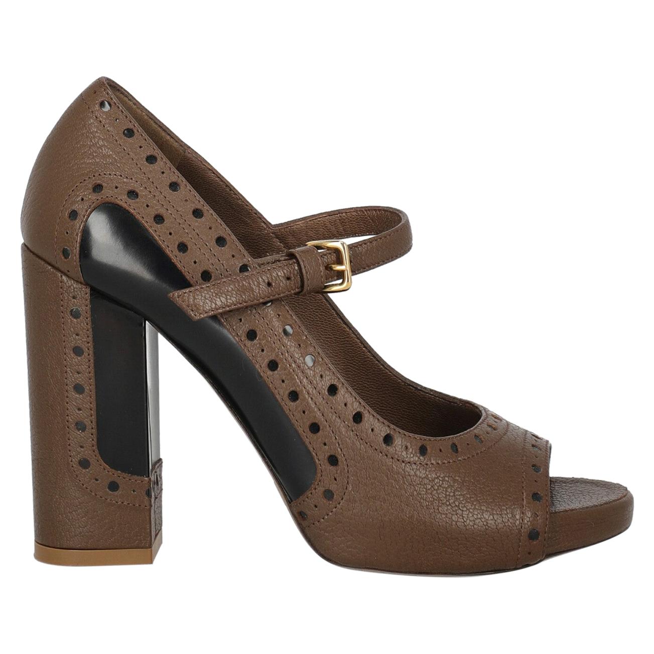 Marni Woman Pumps Brown Leather IT 36 For Sale