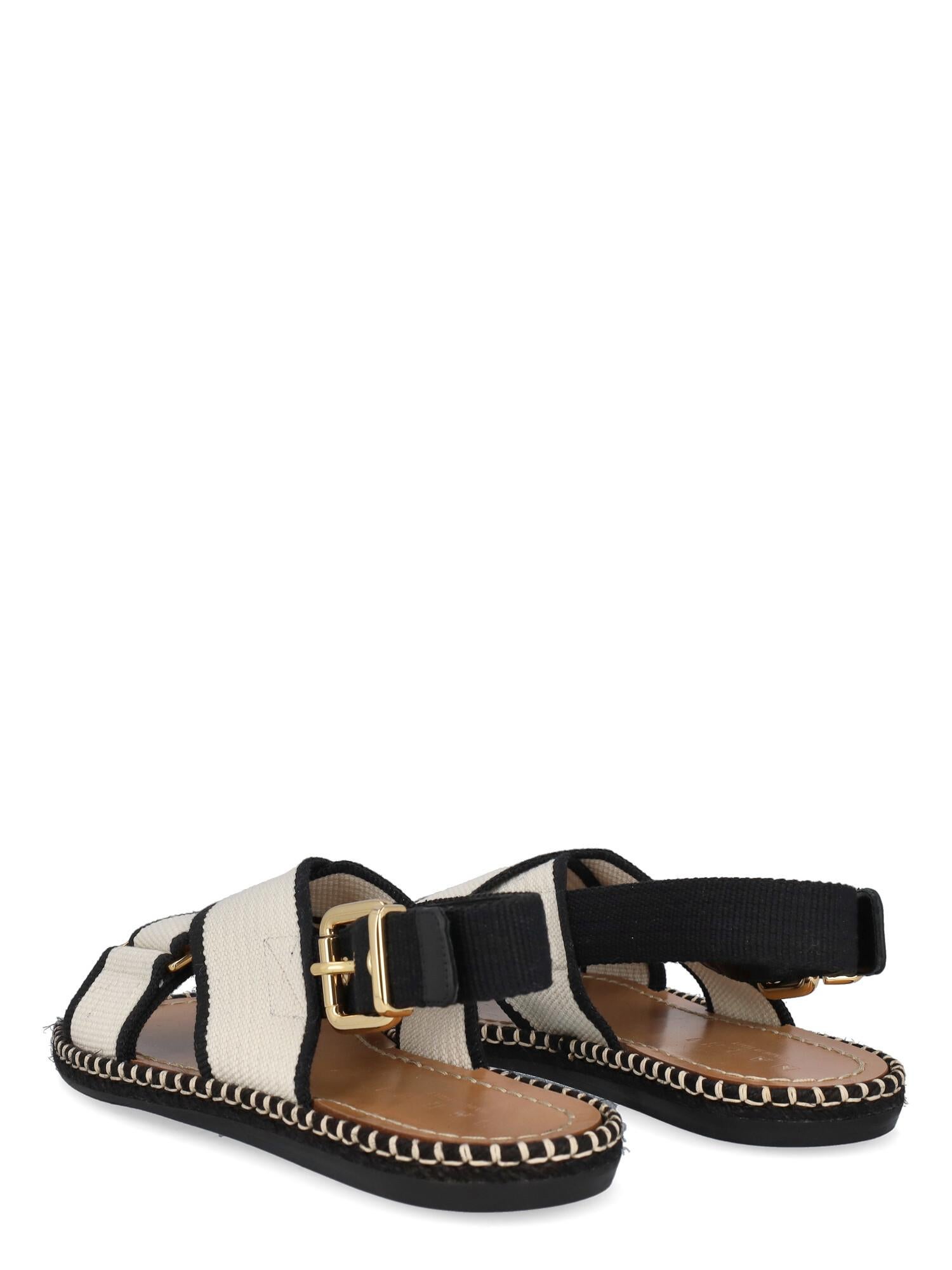 Marni Women Sandals Black, White Fabric EU 36 In Excellent Condition For Sale In Milan, IT