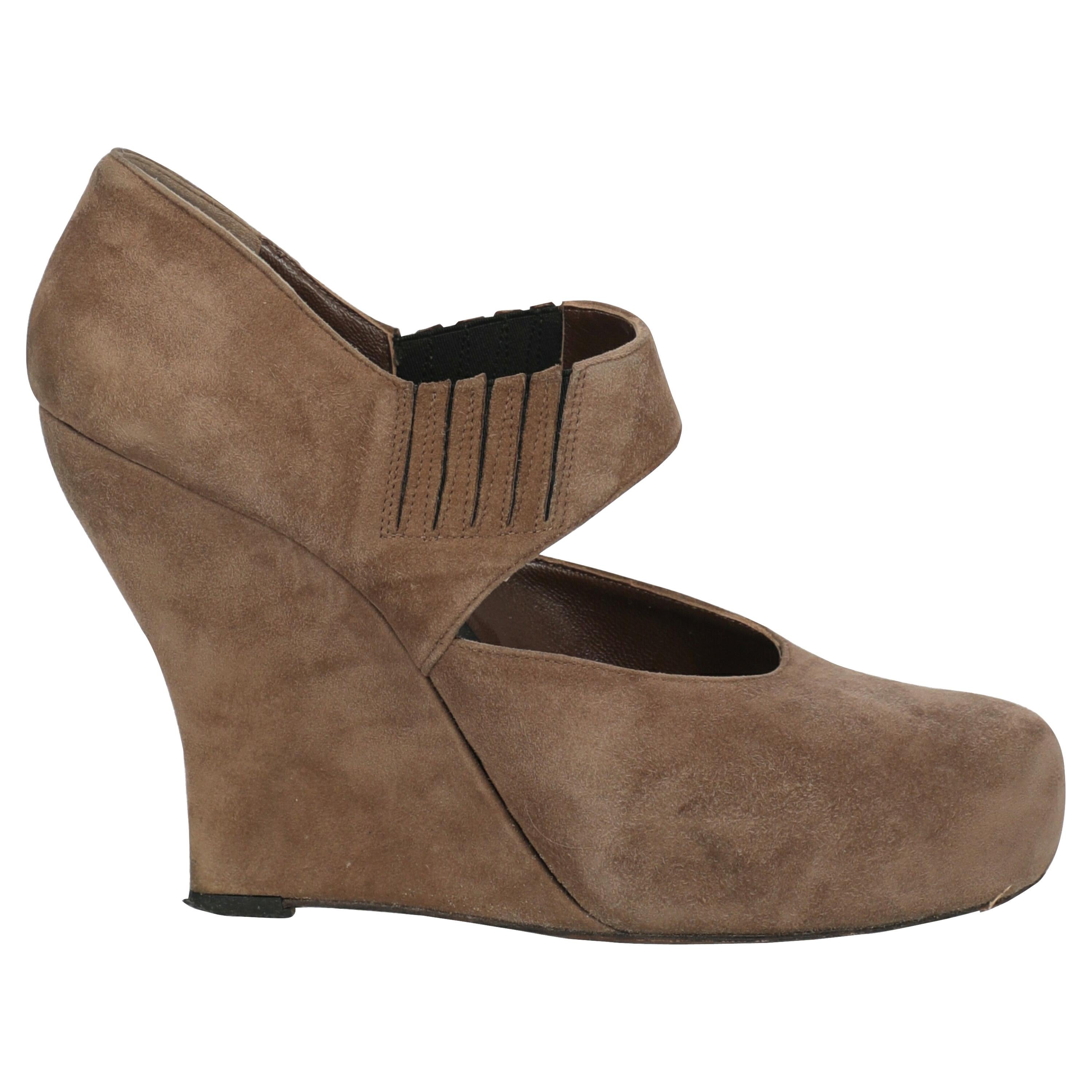 Marni Women  Wedges Beige Leather IT 39 For Sale