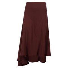 Marni Women's Burgundy Asymmetrical Flowy Skirt