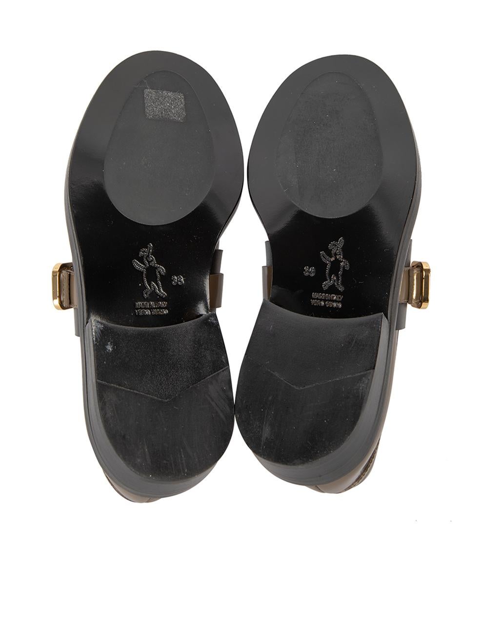 Gray Marni Women's Khaki Leather Tassel Loafers