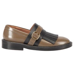 Marni Women's Khaki Leather Tassel Loafers