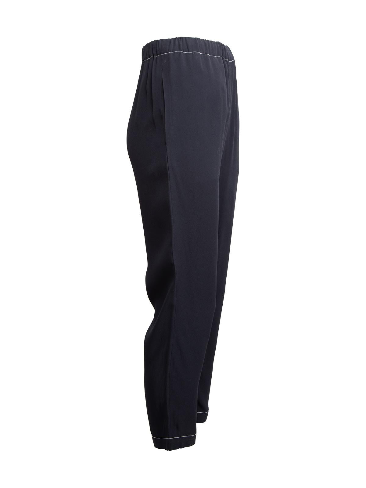 Condition is Never worn, with tag. No wear to joggers evident on this brand new Marni designer resale item. Details Navy Viscose Relaxed fit String tie waist fastening 2 x side hip pockets Made in Italy Composition 58% (viscose), 42% (acetate) Care
