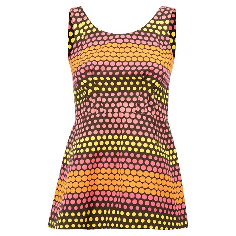 Marni Women's Polkadot Printed Sleeveless Peplum Top For Sale