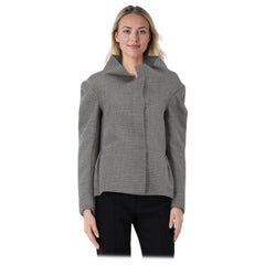 Marni blazer gris à manches longues et ourlet plissé taille S