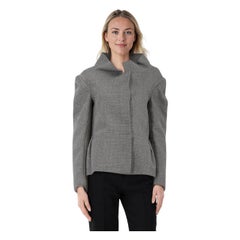 Blazer grigio in lana di Marni con maniche lunghe e orlo plissettato taglia S