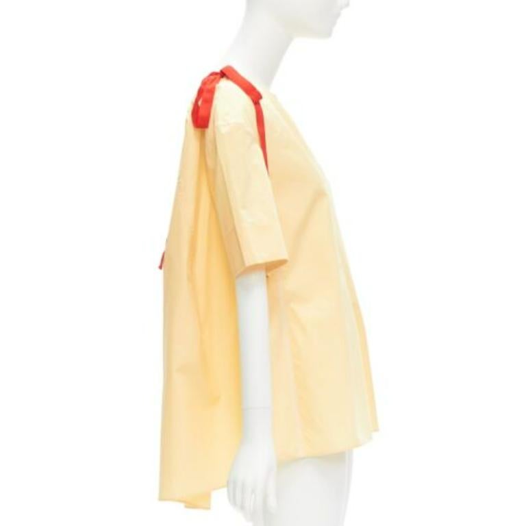 MARNI amarillo 100% algodón rojo cuello con cordón top trapecio acampanado IT36 XXS en Excelente estado para la venta en Hong Kong, NT