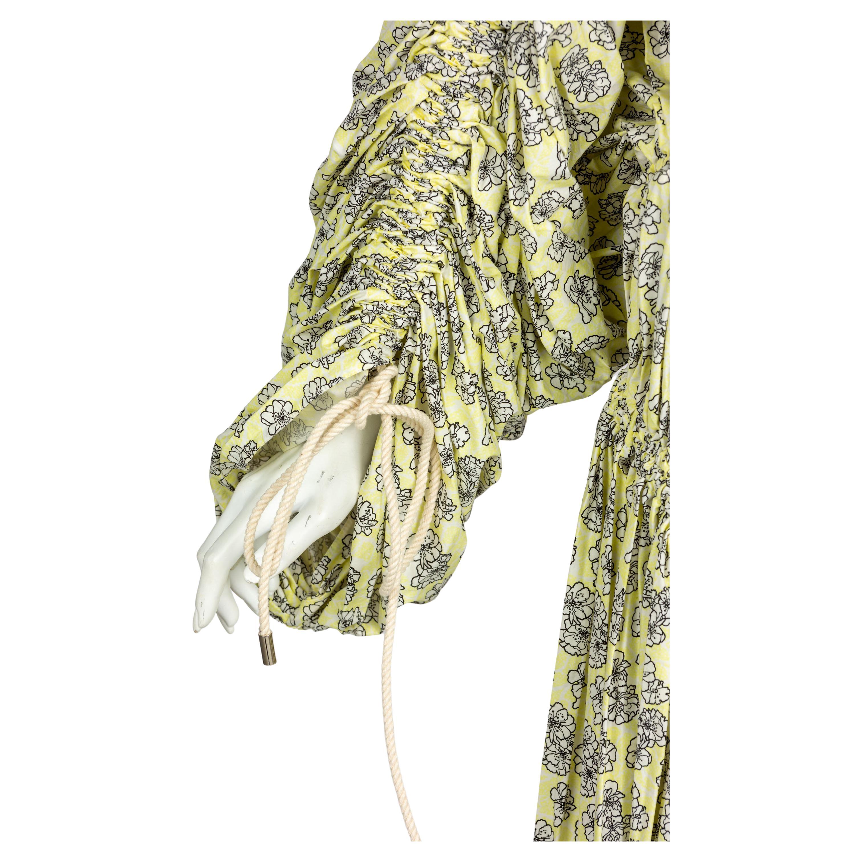 Marni - Robe froncée en coton à fleurs jaunes, printemps 2017, état neuf avec étiquettes en vente 5
