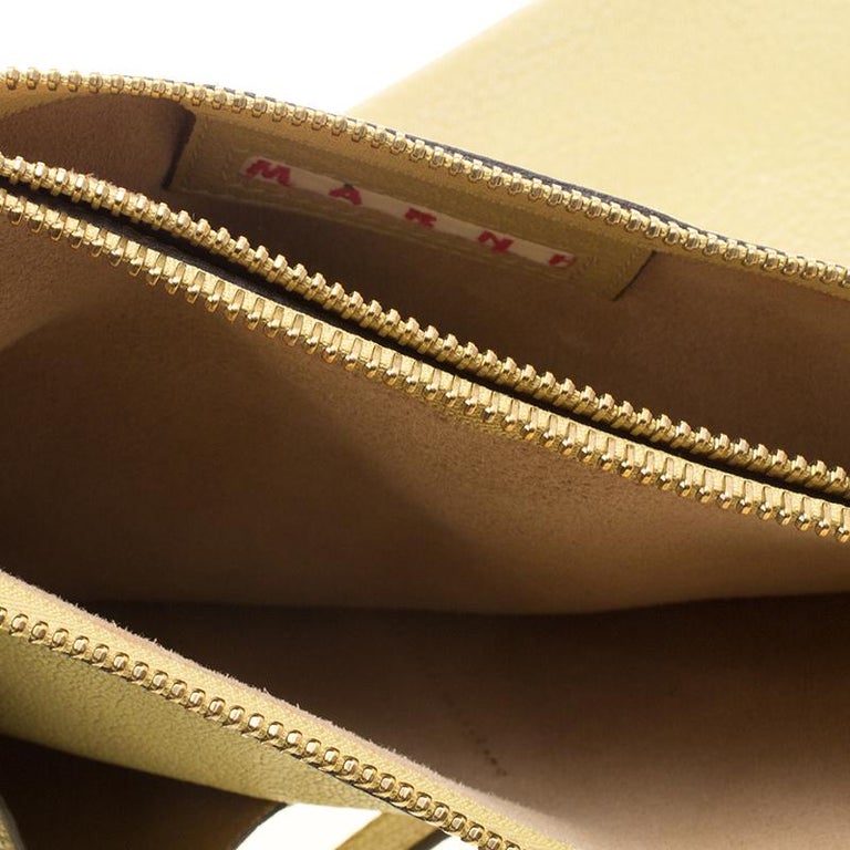 Marni Yellow Green Leather Bandoleer Crossbody Bag For Sale at 1stDibs