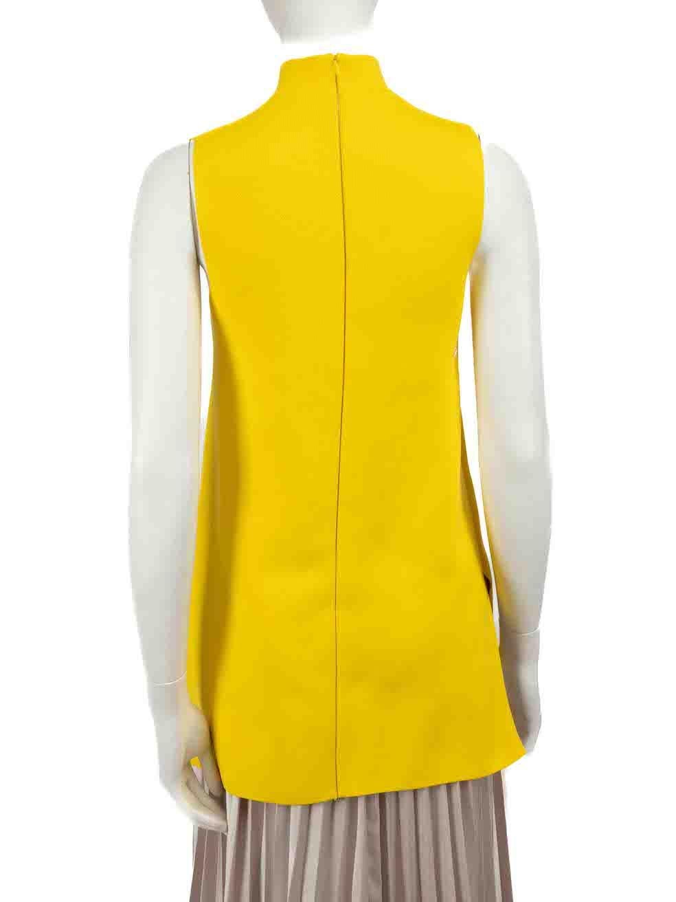 Marni Yellow Mock Neck Sleeveless Knit Top Size L In Good Condition For Sale In London, GB